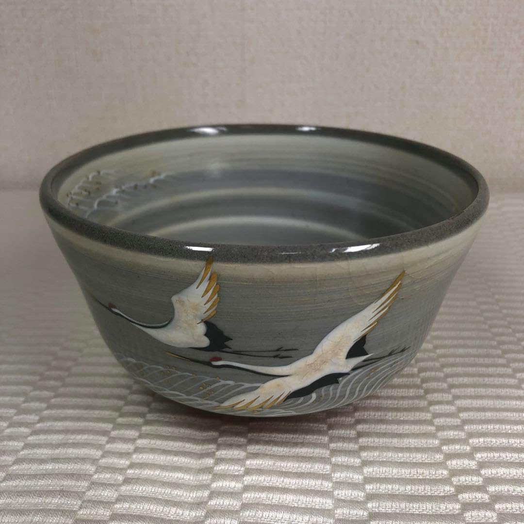 双鶴 抹茶茶碗 勝龍寺窯 共箱、共布有り 高級 古美術 骨董品